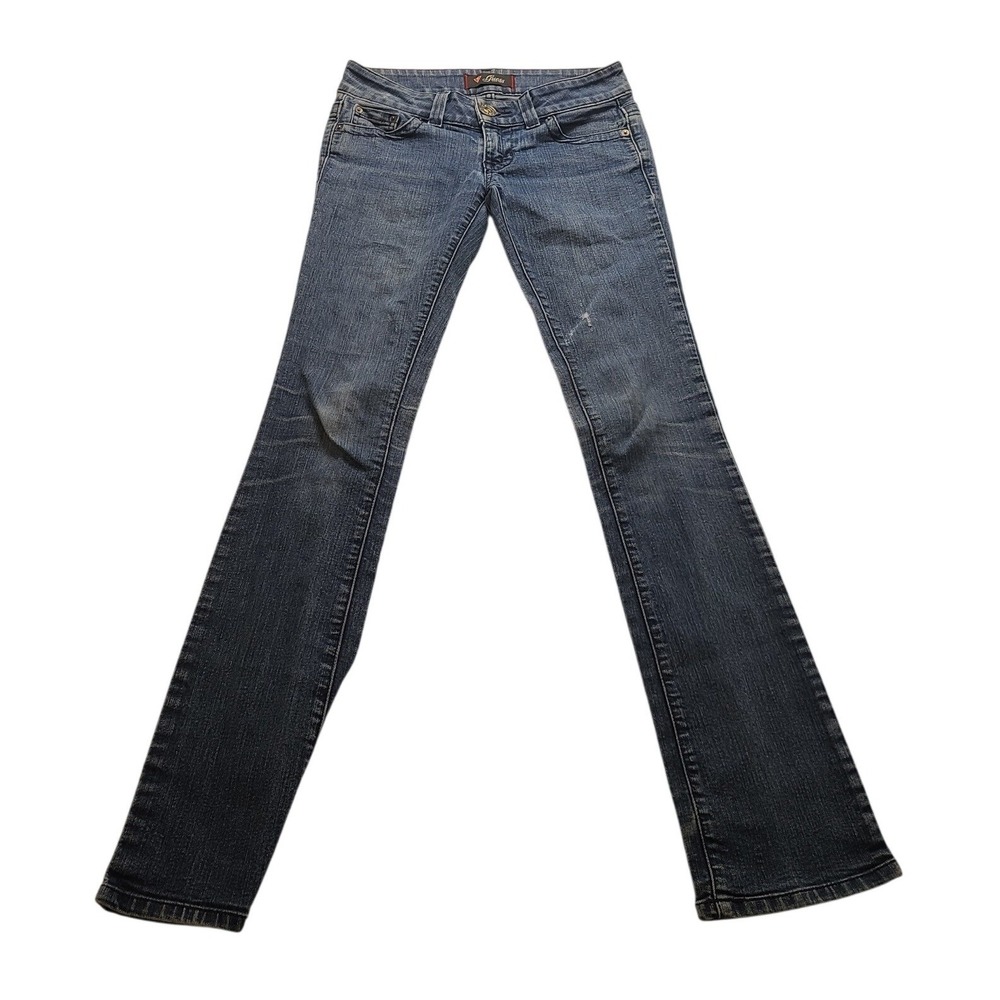 Guess Low Rise Skinny Jeans Women's 26 Medium Wash Blue Denim Button Closure